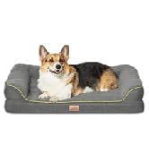 Bedsure Orthopedic Dog Bed for Medium Dogs - Memory Foam Waterproof Dog Bed Washable Pet Sofa Bed...