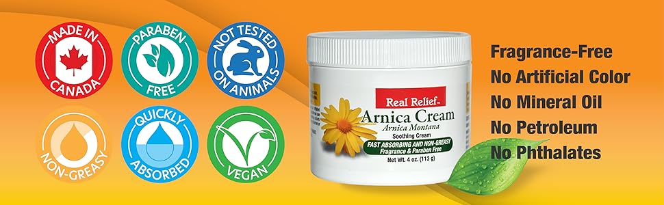 Arnica cream fragrance free non greasy quick absorbing