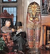 Design Toscano King Tutankhamen's Egyptian Mummy Sarcophagus Coffin Storage Cabinet, 6 Feet, Gold...