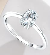 JewelryPalace Oval Shape GRA 1ct 2ct Moissanite Solitaire Engagement Rings for Women, Classic 925...