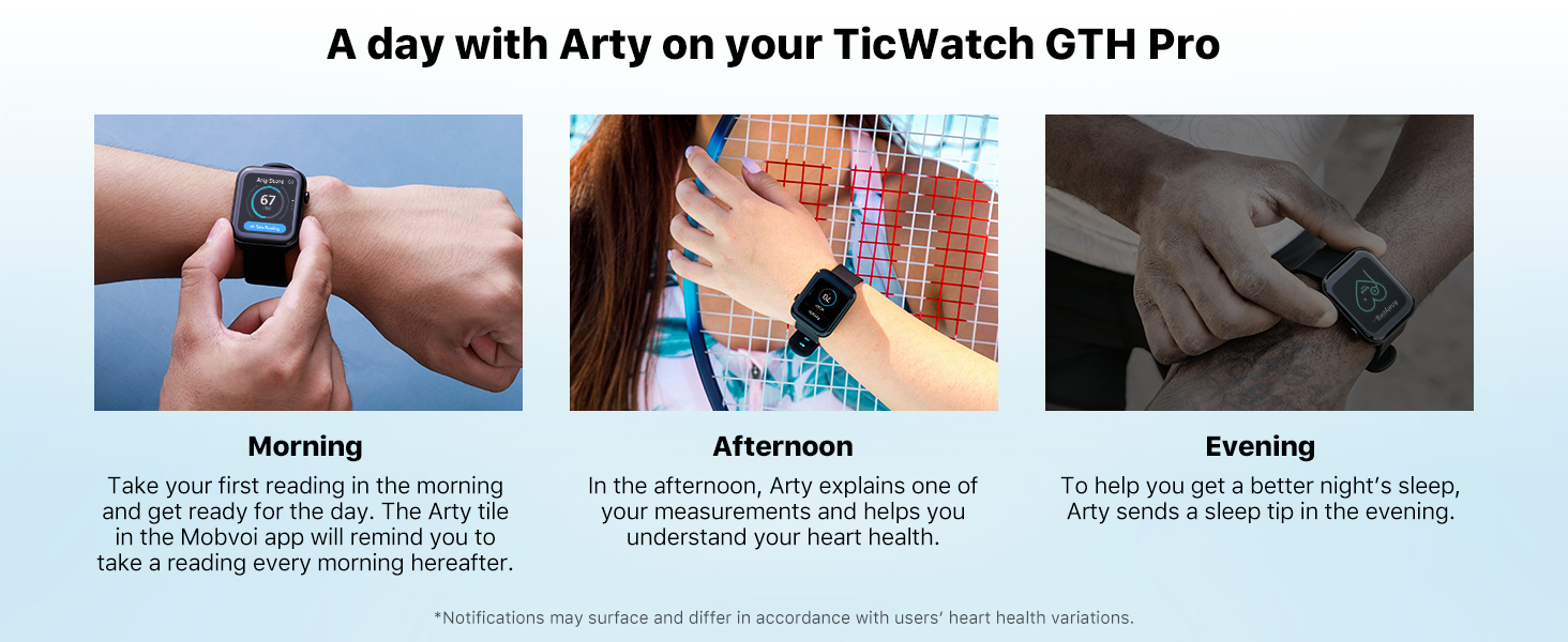 A day with Arty on your TicWatch GTH Pro