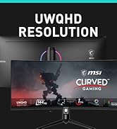 MSI Optix MAG342CQR 1500R Curvature 21:9 Aspect Ratio Narrow Bezel 1ms 3440 x 1440 (UWQHD) 144Hz ...