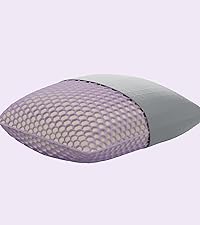 Purple Harmony Anywhere Pillow on purple background half exposed to show Purple GelFlex Grid