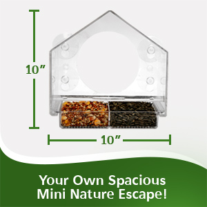 window bird house feeder sliding seed holder large birds feeding station birdhouse outdoors clean