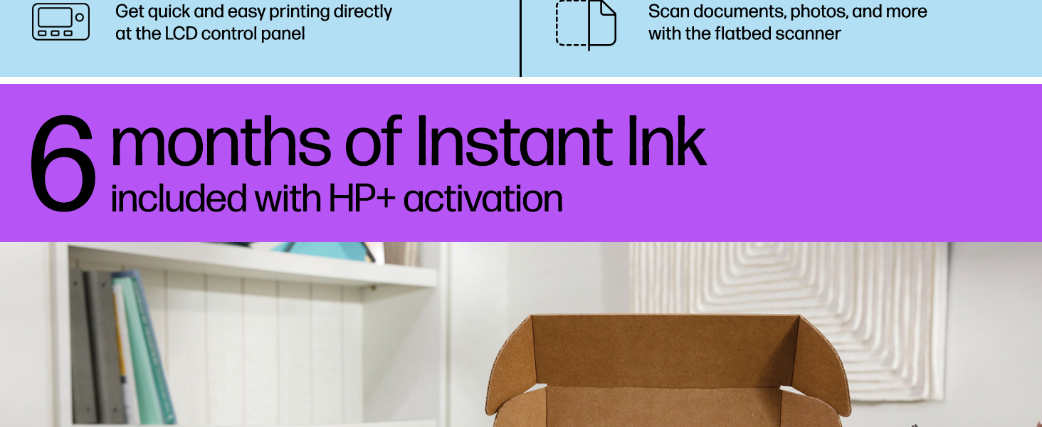 hp+ smart printing system Instant Ink offer cartridge delivery recycling wireless printing