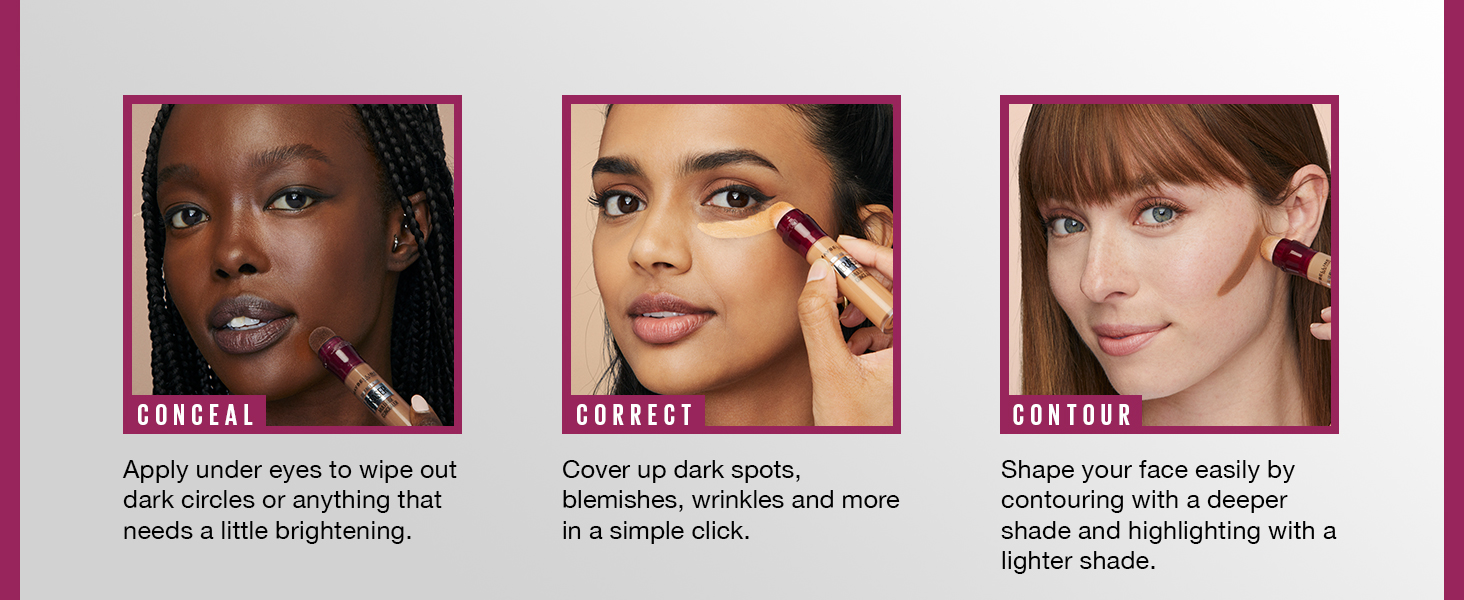 conceal, correct, and contour