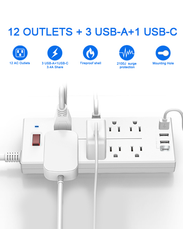 surge protector power strip with usb