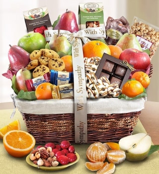 1800Baskets With Sympathy Fruit &amp; Treats Basket