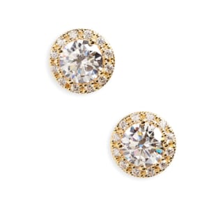 Pavé Cubic Zirconia Stud Earrings