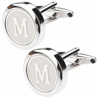 Dannyshi Mens Classic Stainless Steel Initial Cufflinks