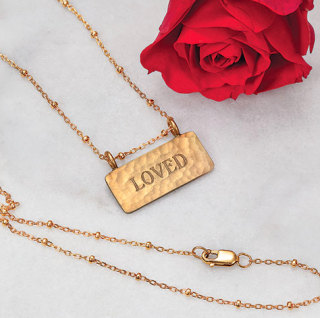 "Loved" Bar Necklace