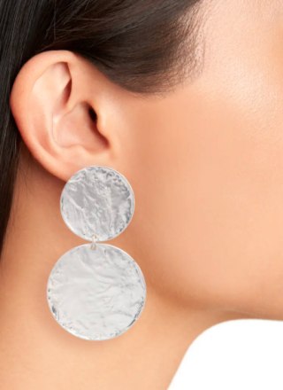 Aimee Large Disc Clip Earrings