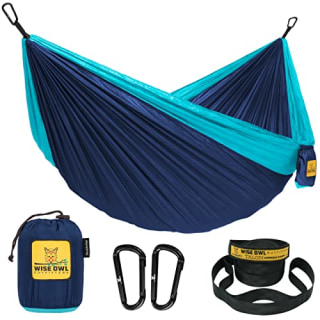 Wise Owl Outfitters Camping Hammock - Portable Hammock Single or Double Hammock Camping Accessories for Outdoor, Indoor w/ Tree Straps