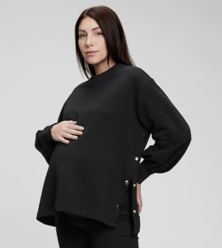 Maternity Side Snap-Button Nursing Sweatshirt