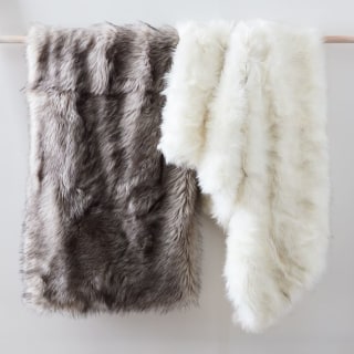 West Elm Faux Fur Brushed Tips Throw