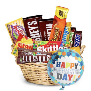 Father's Day Candy & Balloon Basket