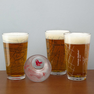 UncommonGoods Baseball Park Map Pint Glasses