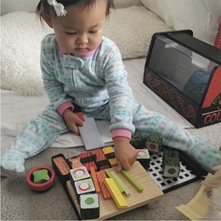 Melissa &amp; Doug Sushi Slicing Wooden Play Food Set