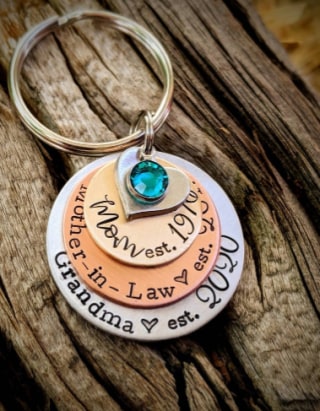 Personalized Hand Stamped Keychain