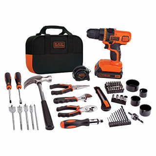 BLACK+DECKER 20V MAX Drill &amp; Home Tool Kit, 68 Piece (LDX120PK), Black/Orange