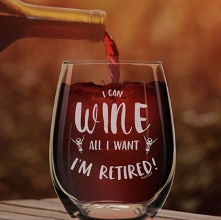 Engraved Stemless Wine Glass