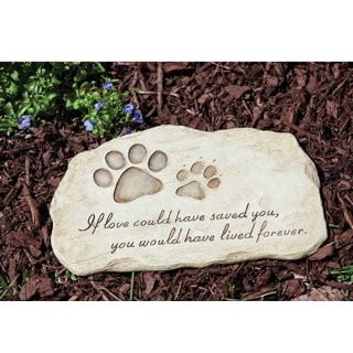 Pet Paw Print Painted Polystone Stepping Stone