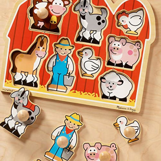 Melissa &amp; Doug Farm Animals Jumbo Knob Wooden Puzzle