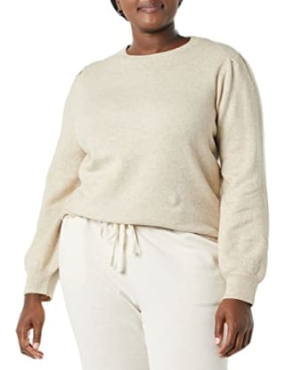 Amazon Essentials Pleated Shoulder Crewneck Sweater