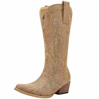 HISEA Rollda Cowboy Boots Women Western Boots Cowgirl Boots Ladies Pointy Toe Fashion Boots