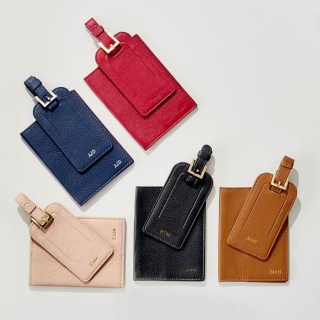 Leather Luggage Tag &amp; Passport Case Set