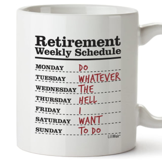 Funny Retirement Weekly Schedule Mug