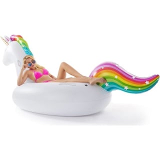 Jasonwell Giant Inflatable Unicorn Pool Float Floatie Ride On with Fast Valves Large Rideable Blow Up Summer Beach Swimming Pool Party Lounge Raft Decorations Toys Kids Adults