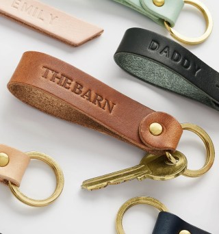 Customizable Leather Keyring Gift for Him