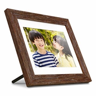 Aluratek 8-Inch Distressed Wood Digital Photo Frame