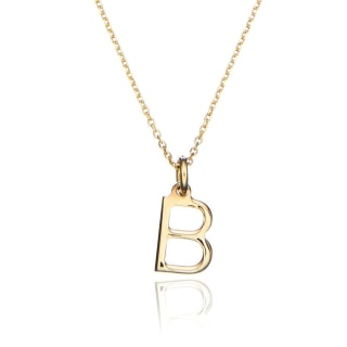 Silver Curve Initial Letter Necklace