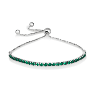 Signature Adjustable Bolo Bracelet in Green Emerald