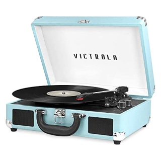 Vintage 3-Speed Bluetooth Portable Suitcase Record Player