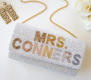 MRS. Half Barrel Custom Beaded Clutch