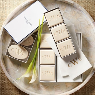 Williams Sonoma Home Monogrammed Soap & Towel Gift Set