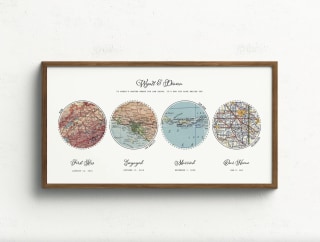 Personalized Couples Travel Map Art