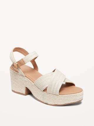 Cross-Strap Platform Sandals