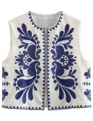 Vintage Floral Embroidered Vest