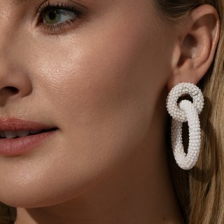 Interlocking Beaded Hoop Earrings