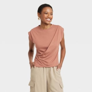 Slim Fit Drape Wrap T-Shirt