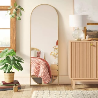 Modern Leaning Gold Full Length Mirror