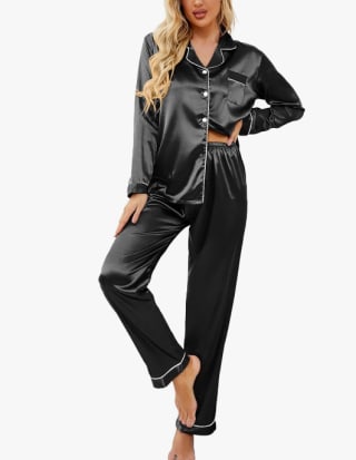 Classic Button Down Silk Pajama Set