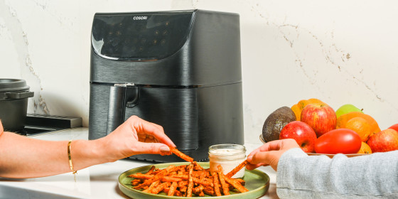 Air fryers typically come in two styles: Smaller pod-shaped models and larger convection-oven style models