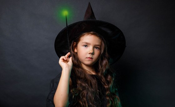 Girl dressed as a witch