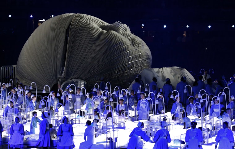 Image: NHS tribute at opening ceremony of 2012 London Summer Olympics