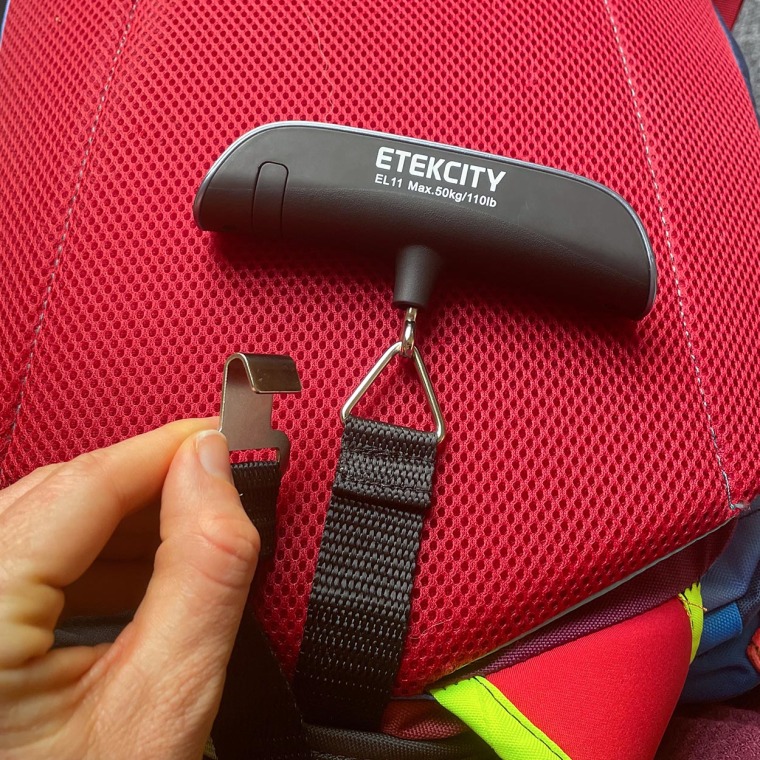 Image of Katie Jackson holding a Etekcity Portable Luggage Scale